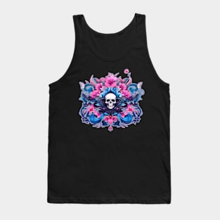 Skull and flowers Tank Top